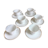 6 Yugoslav porcelain coffee cups - FP Zaječar - white and gilding