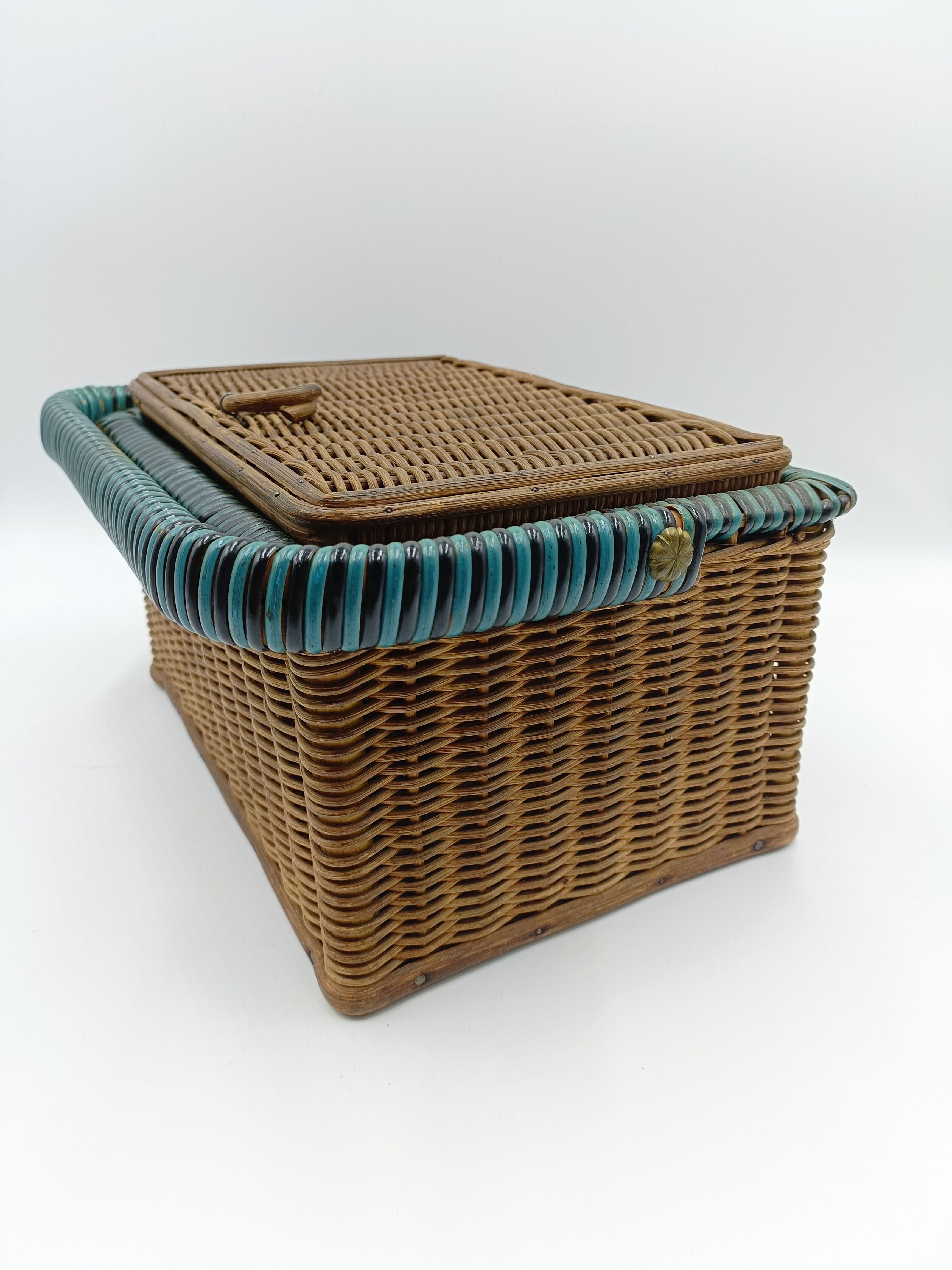 Wicker sewing basket