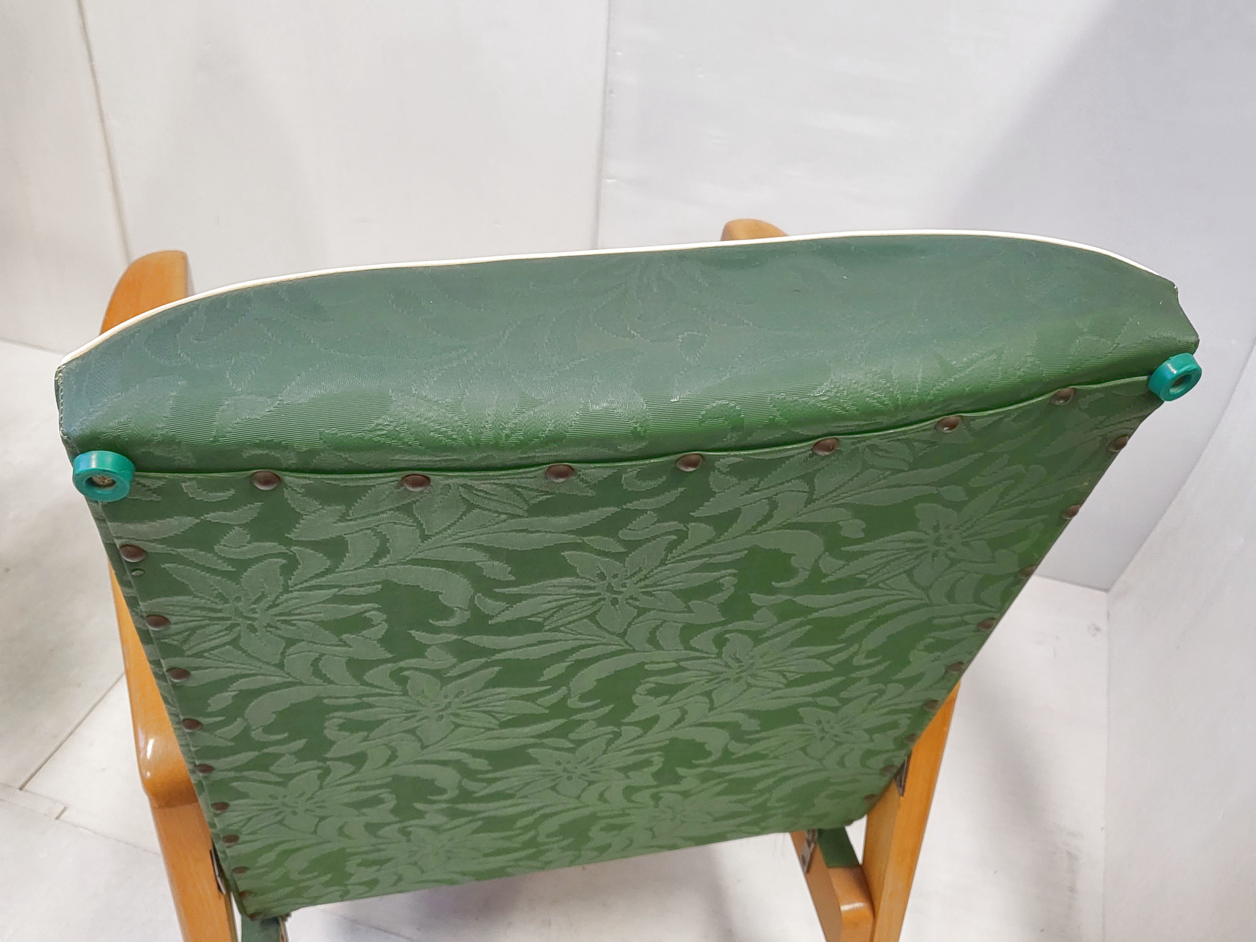 Pair of armchairs 1950 vintage reclining backrest