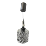 Moulded glass pendant lamp, 70s