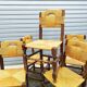 Cinq (5) chaises paillées design vintage