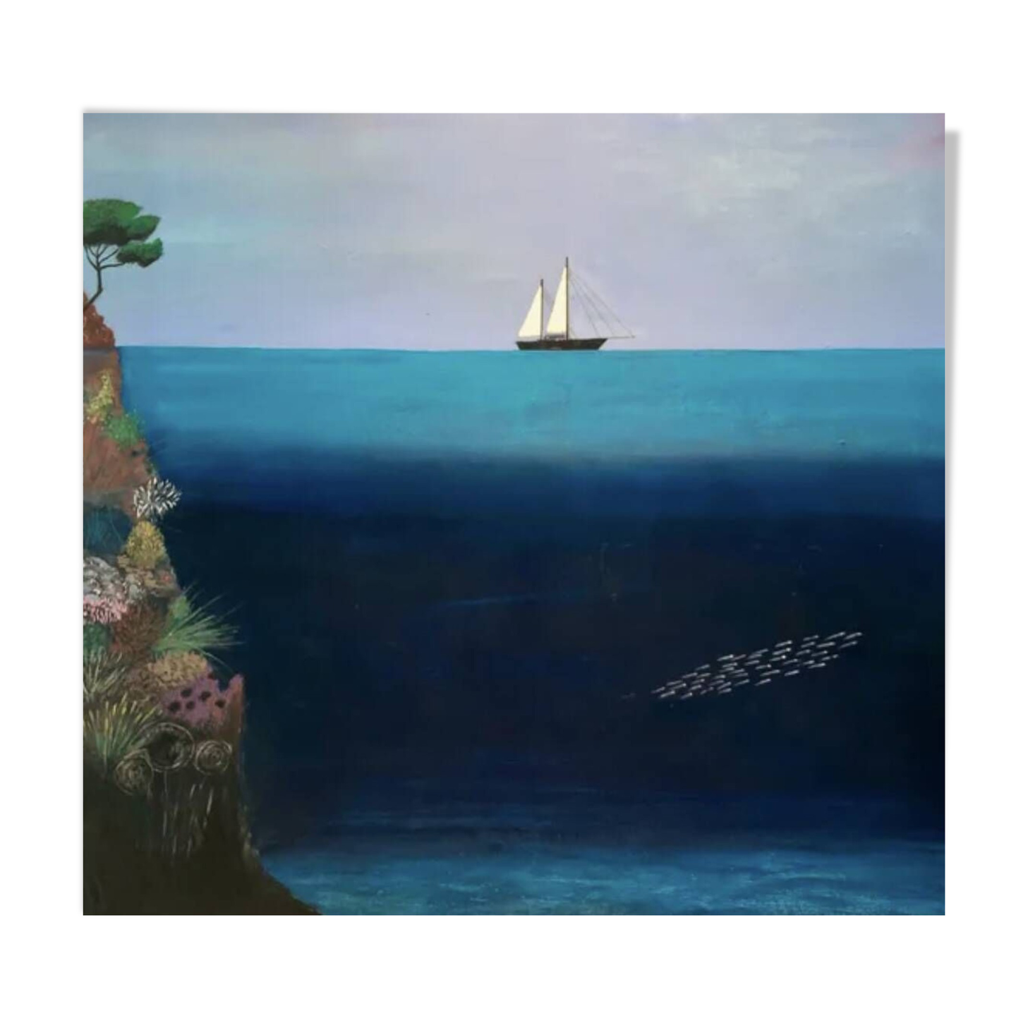 Figurative Blue Painting