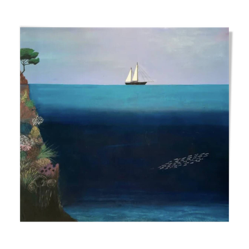 Figurative Blue Painting