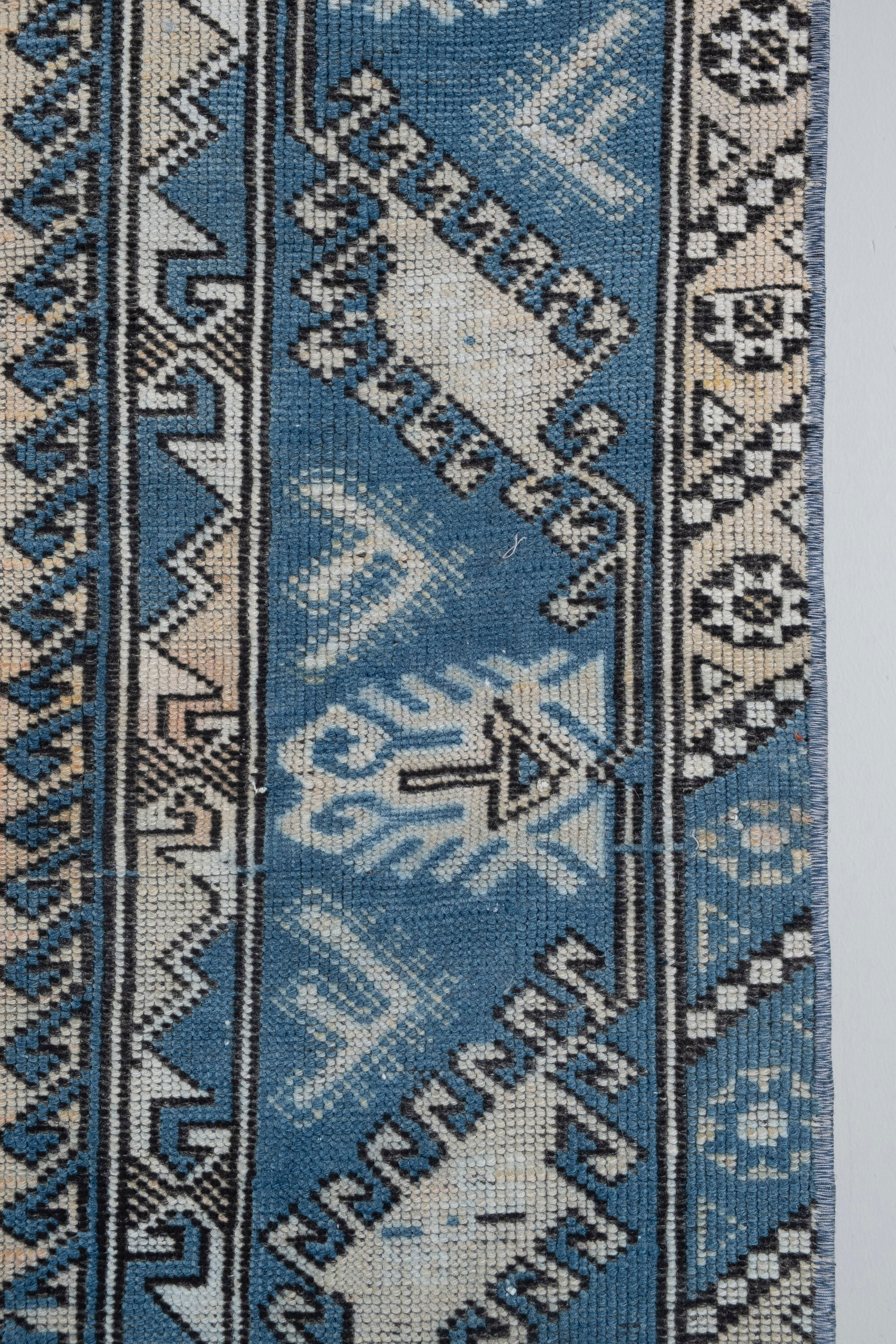 Tapis turc oushak bleu 105 x 175 cm