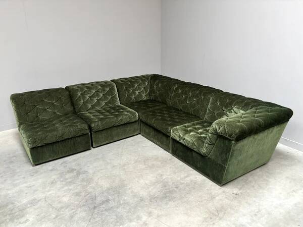 Modular corduroy lounge sofa by Laauser, 1970s