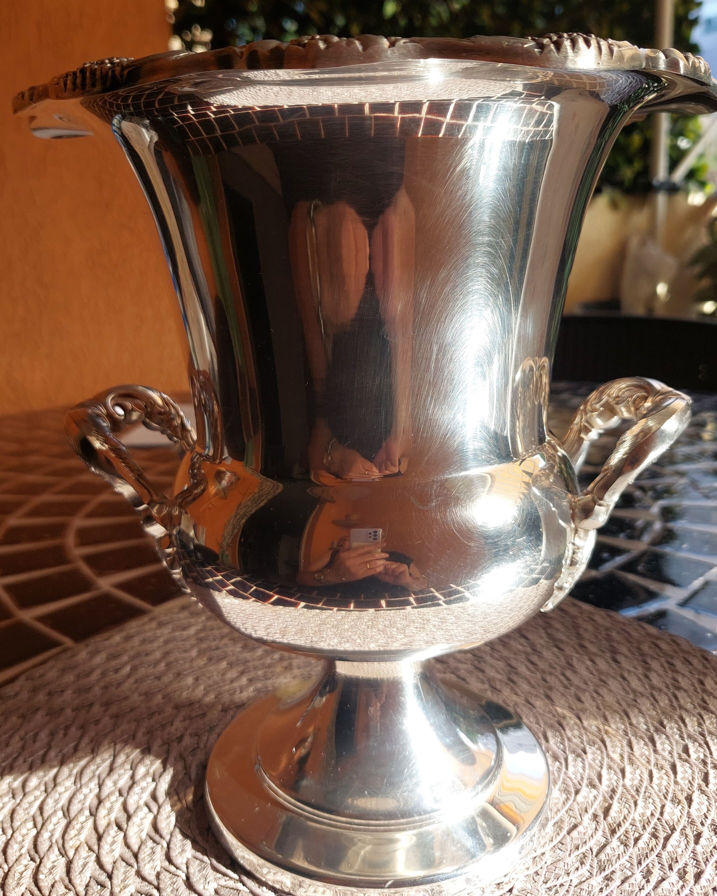 silver-plated champagne bucket