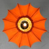 Wine bottle table lamp with fabric shade, 1970s