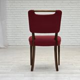 1960s, set of 6 pcs Danish dining chairs by Slagelse Møbelværk, wool.