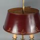 Old bronze & sheet metal bouillote lamp with 3 lights, electrified Good condition S192