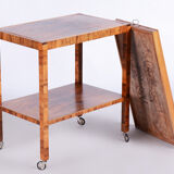 Restored Art Deco Walnut Trolley, New Polish, Czechia, 1930s