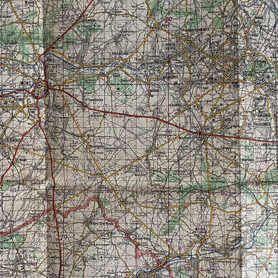 Map Maubeuge - Mons 1956
