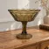 Vintage smoked glass footed bowl – Scalloped edge compote – Ø 23 cm