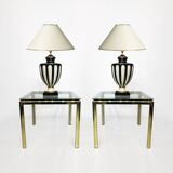 Tables d'appoint en laiton et chrome des années 1970 Renato Zevi Glass