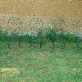 Garden furniture set 1 table 5 armchairs wrought iron wagon green