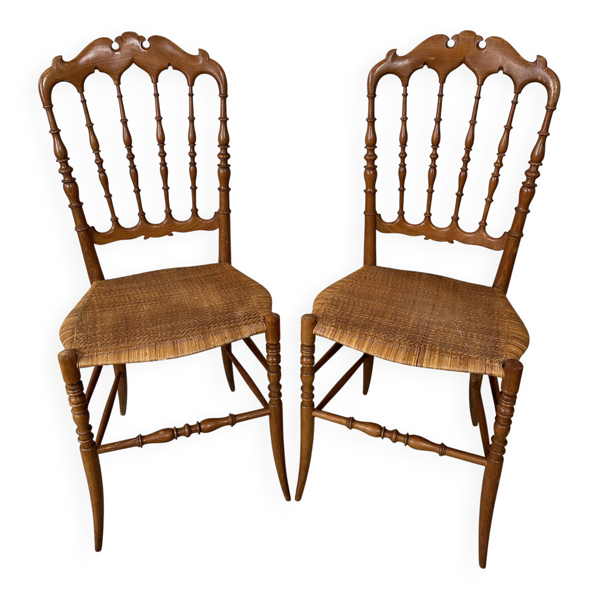 2 chaises Chiavari vintage originales – en bois