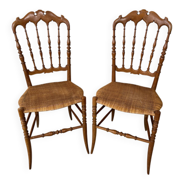 2 chaises Chiavari vintage originales – en bois