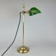 Art deco adjustable brass bankers table lamp, 1920's