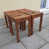 Set of 4 wooden stool