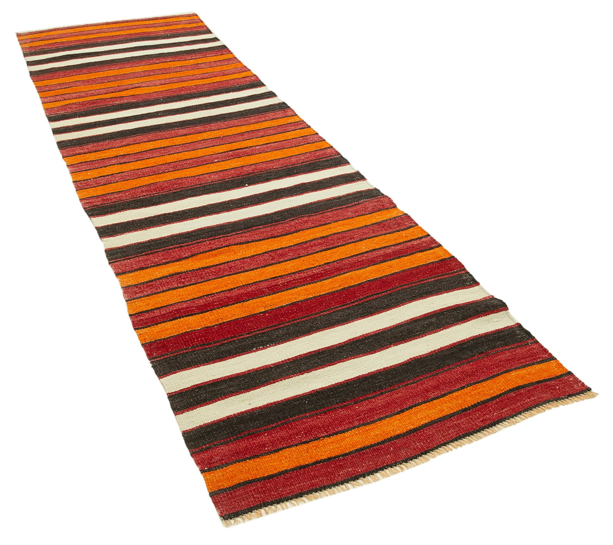 Turkish Handmade Vintage Anatolian Kilim 97 cm x 328 cm