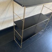 Etagère String murale noir et doré, 1960