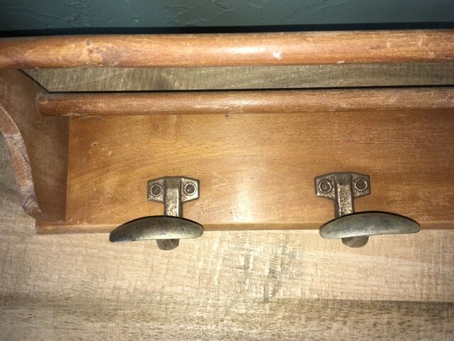 Wooden and metal coat rack