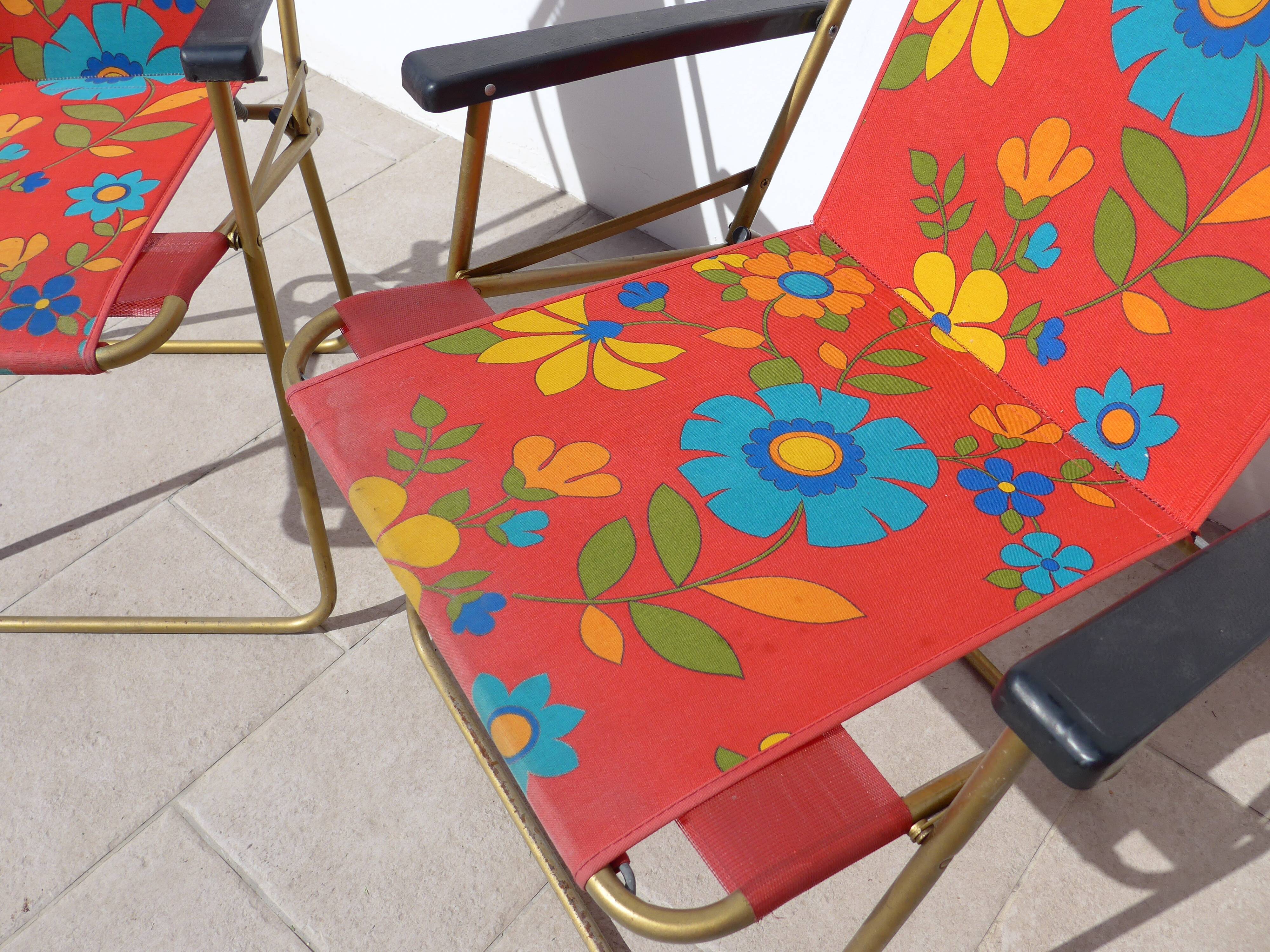 lot of 2 lafuma folding armchairs