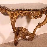 Louis XV period console in gilded wood