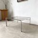 Modernist chrome and smoked glass coffee table, circa 1970