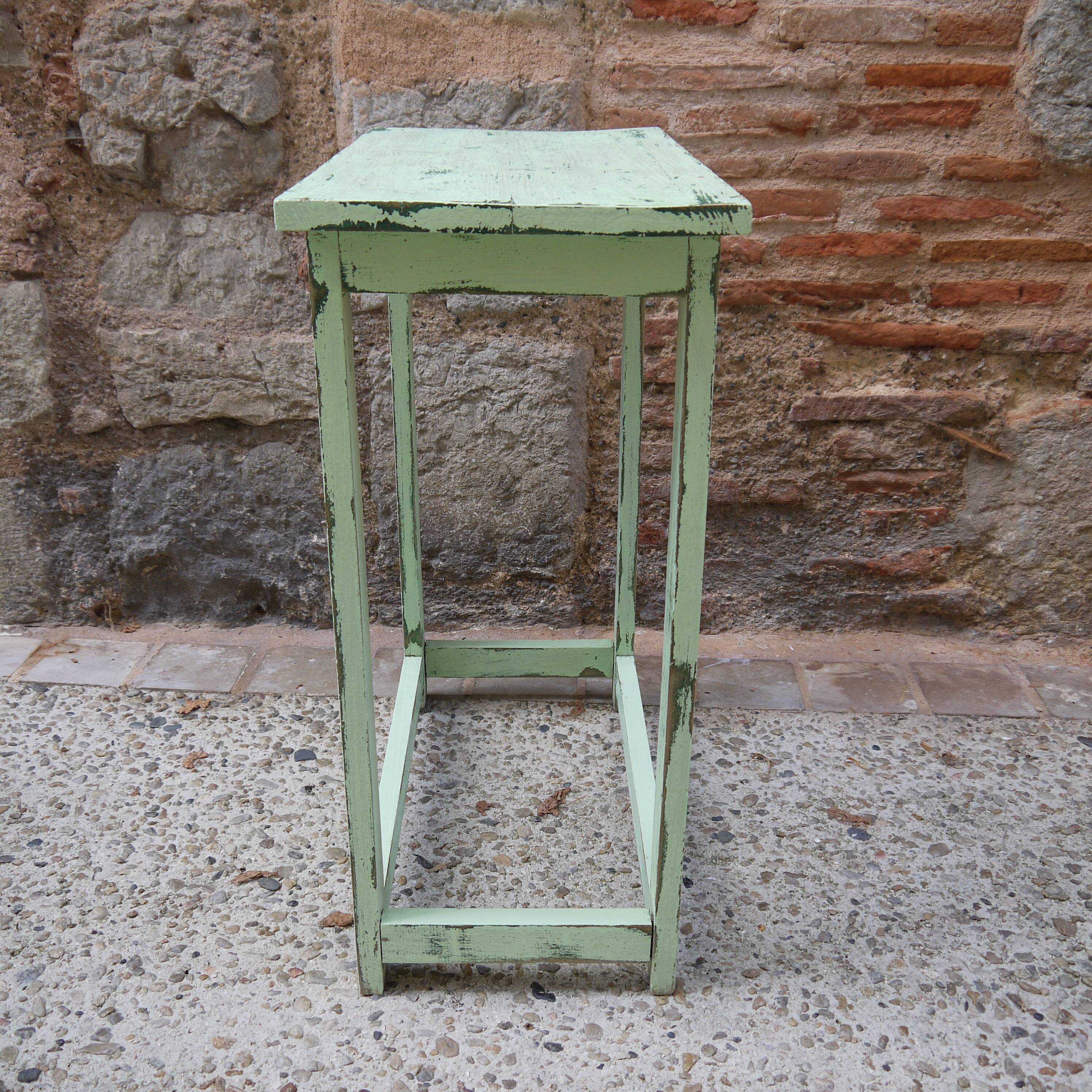 Console établi en bois patinée