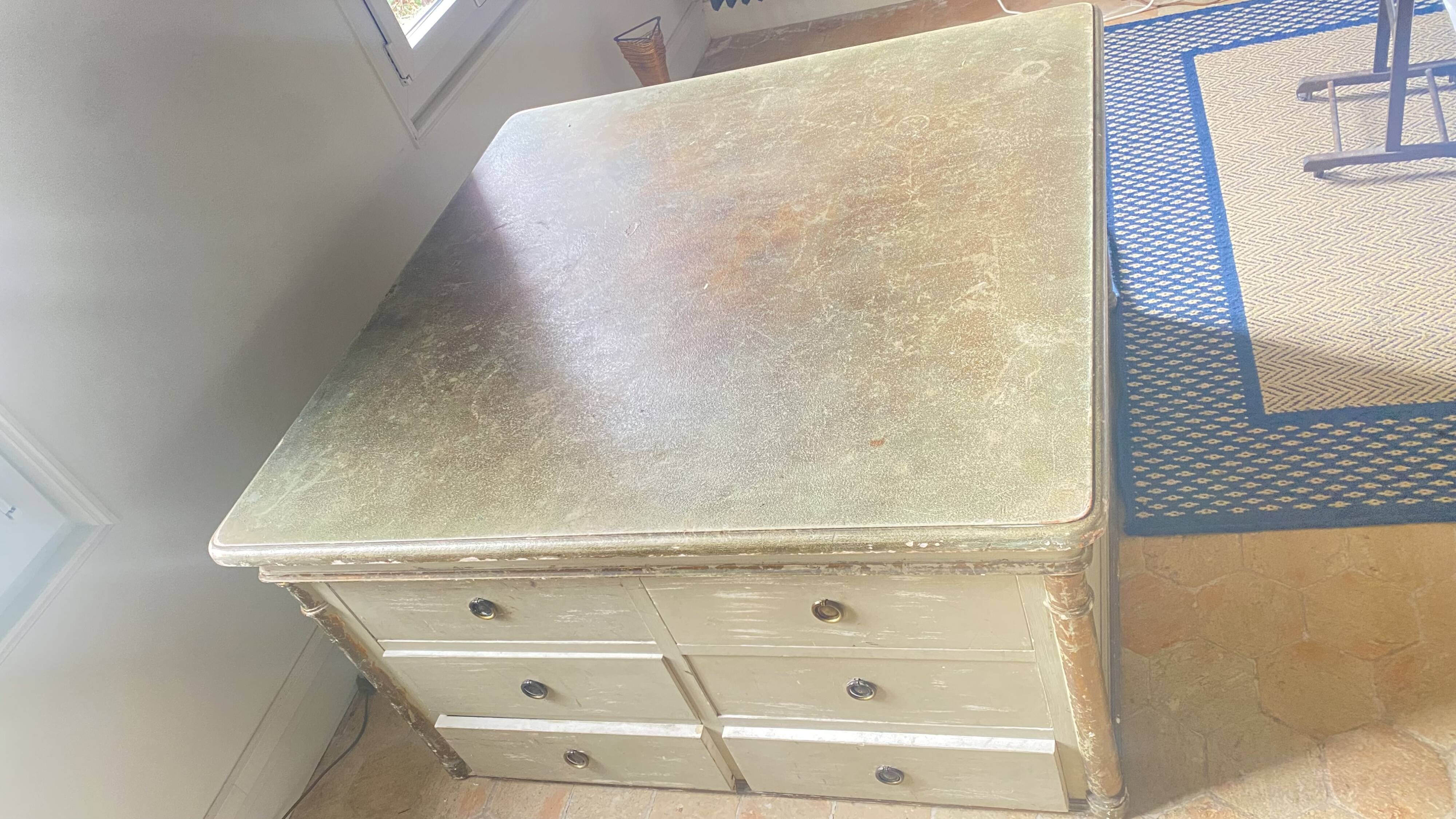 Old wooden workshop furniture – tabletop