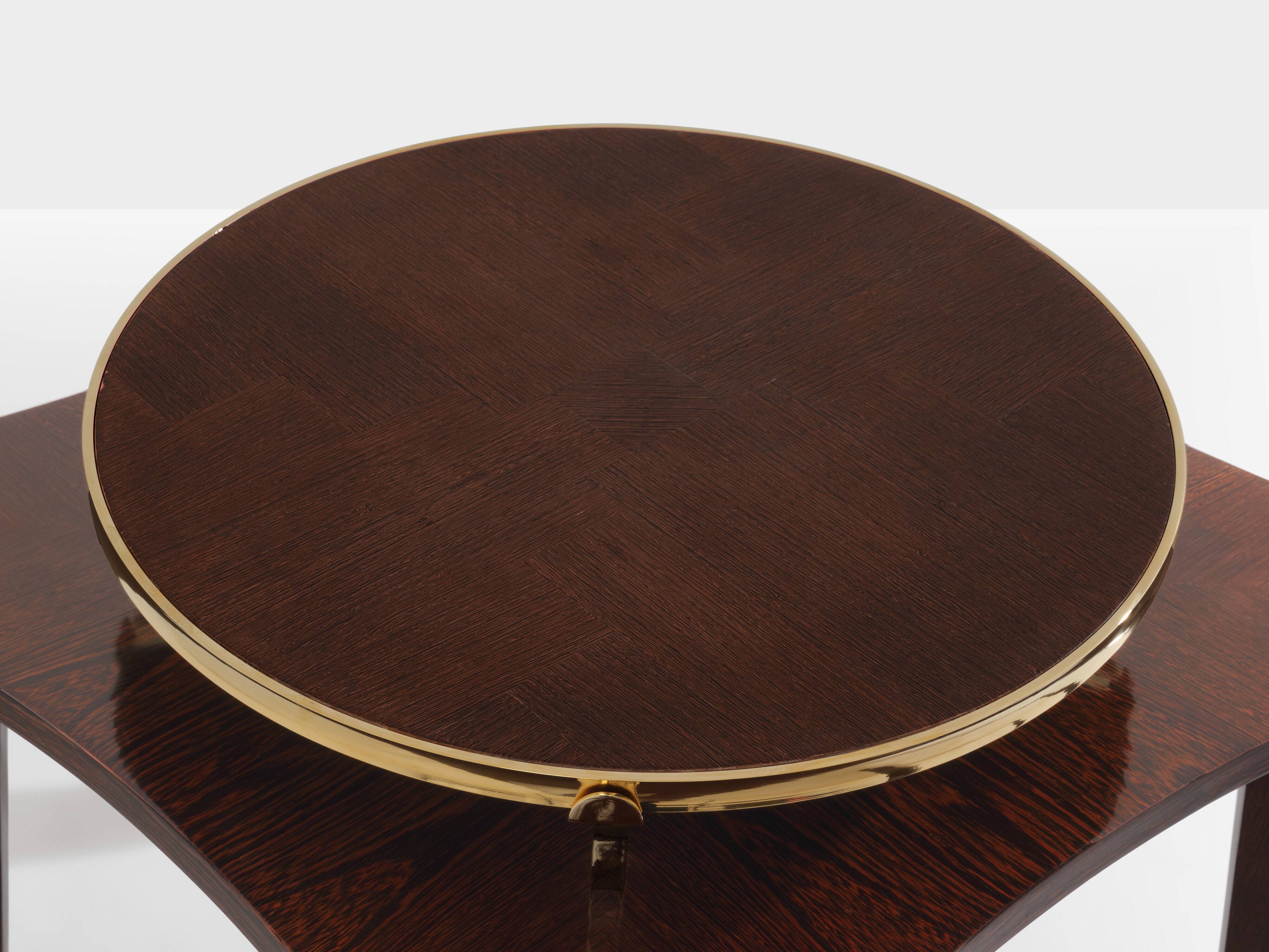 Alberto Pinto paire de tables d’appoint wengé et laiton 1990
