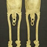 Large pair of falling Louis XVI style ornaments - bronze