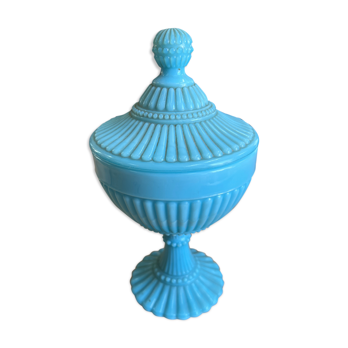 Turquoise blue opaline pot