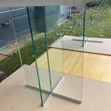 Dining table 70-80s in granite and tempered glass