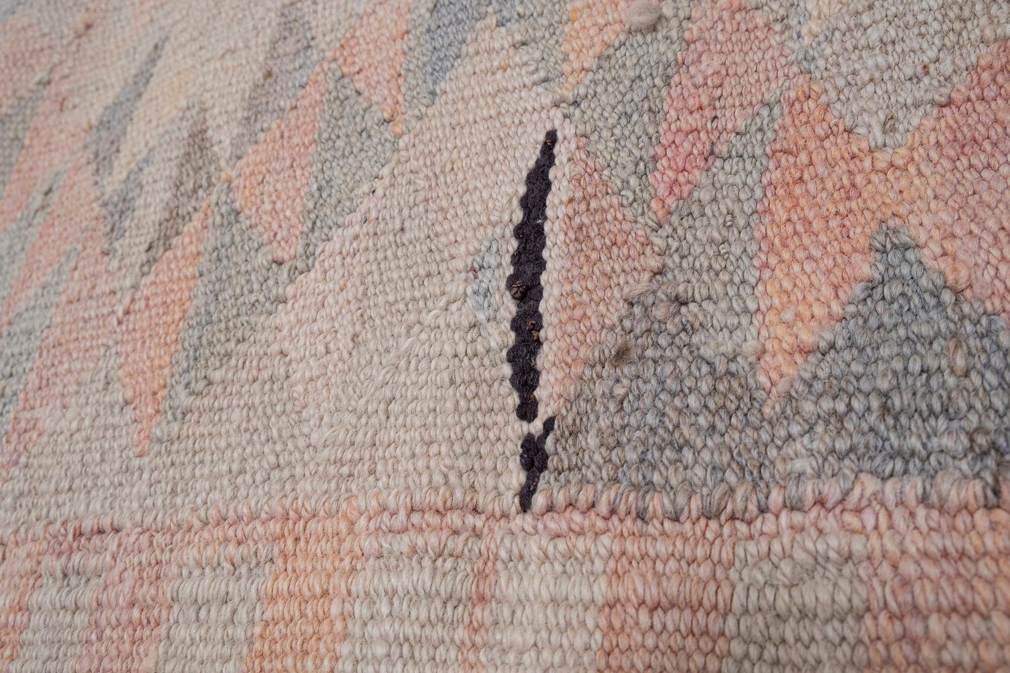 Large Vintage Bohemian Faded Color Kilim Tapestry Runner Rug, 1970s 89 x 298 cm