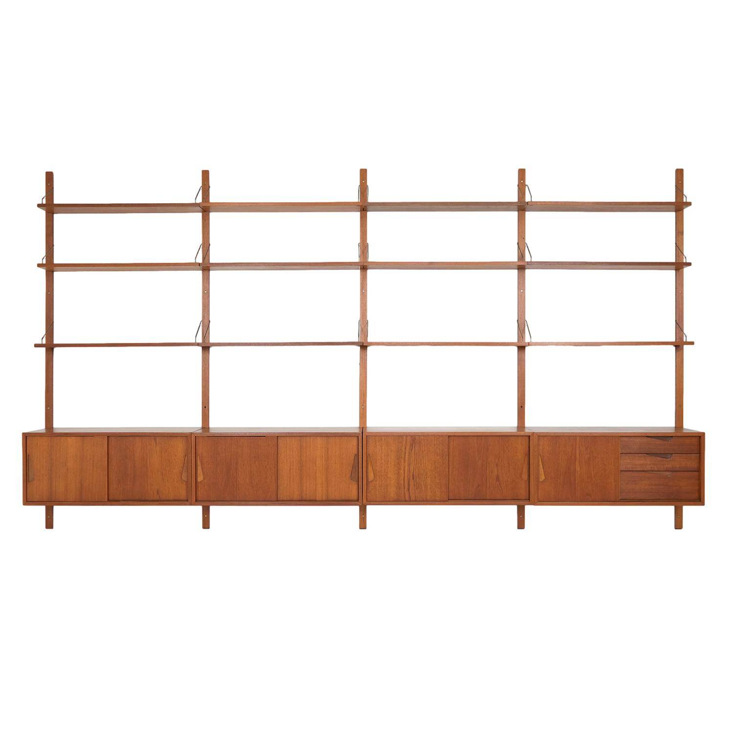 Teak modular shelving by Kjell Riise, Norway, 1960s