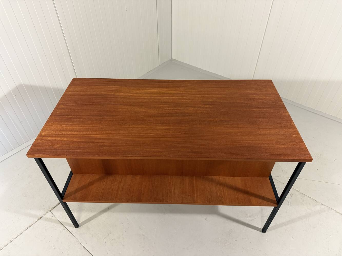 Günter Renkel teak and black steel free standing desk 1960’s