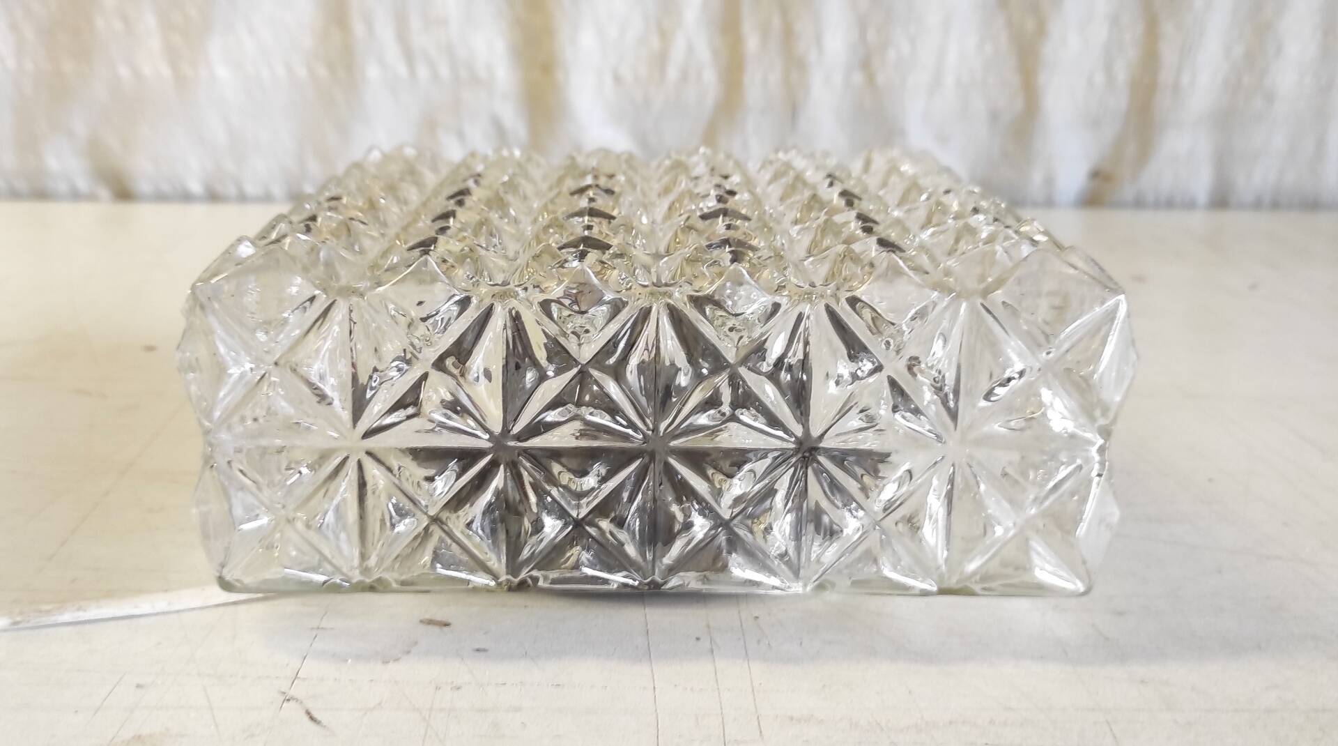 Ceiling light or wall sconce in moulded glass - mid 20th century.