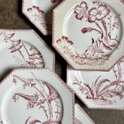 6 flat plates in ironstone Clairefontaine, "Indiana" service.
