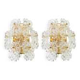 Pairs of crystal wall lights by Kinkeldey, Germany, 1970s