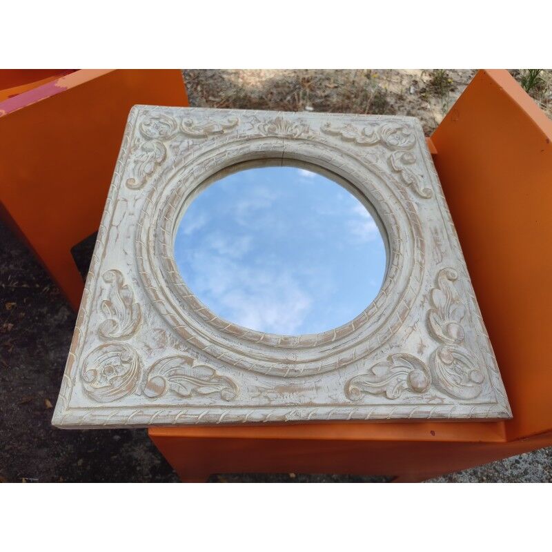 Miroir bois cérusé