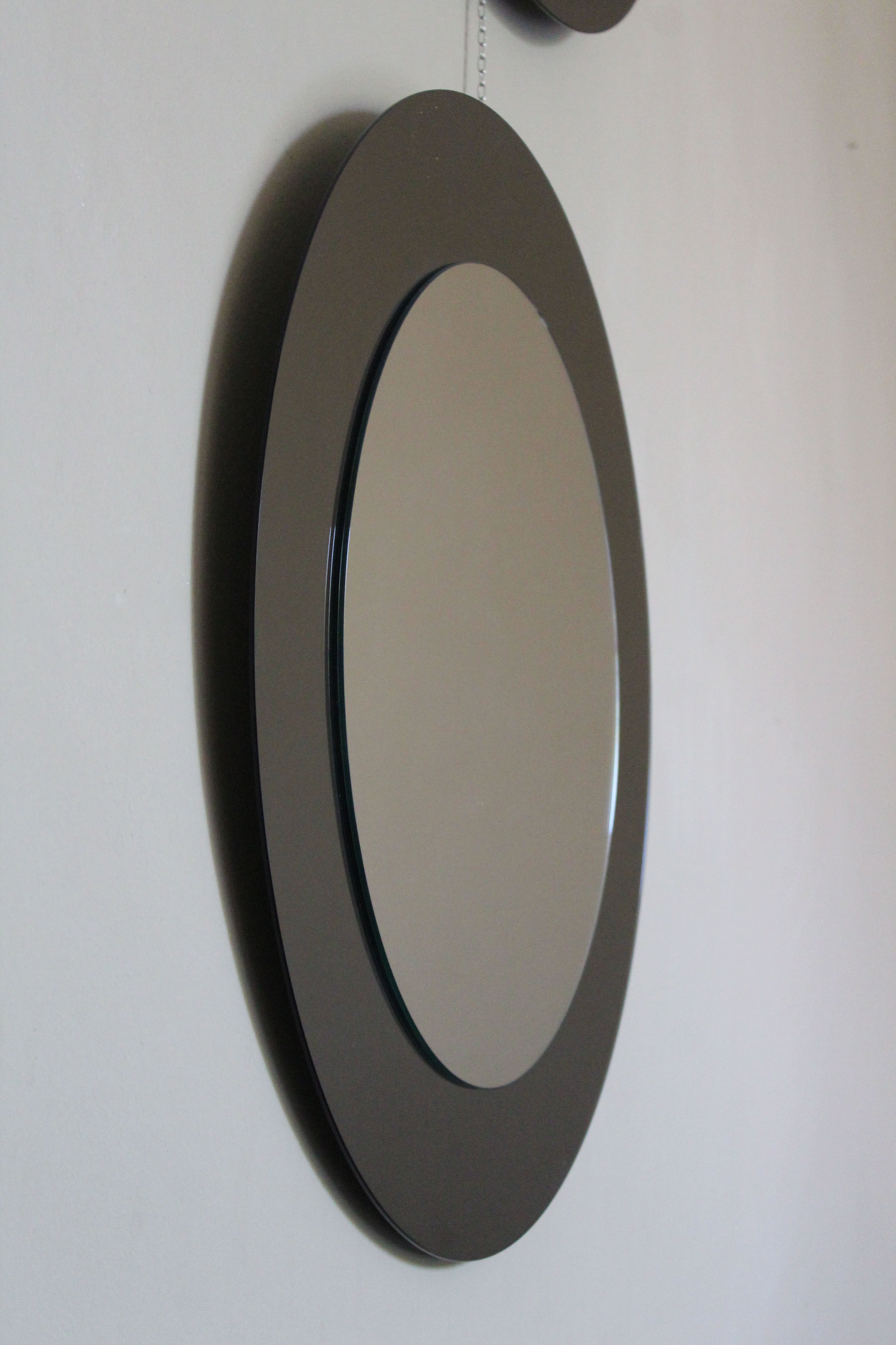 Deux miroirs rond  en verre Italie 70cm