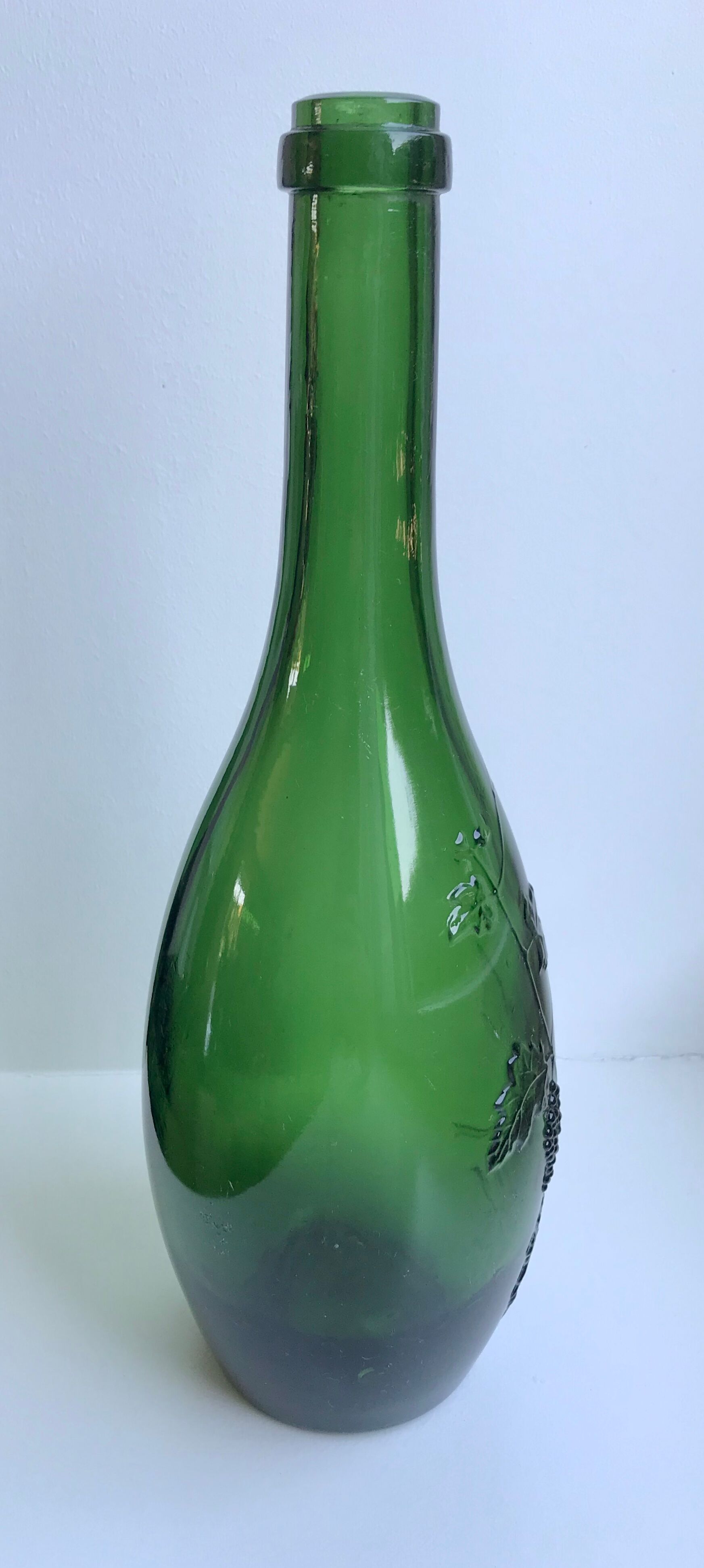 Italian green glass bottle 70s