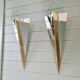 Large pair of triangular wall sconces, J.T. Kalmar, 1970-80.