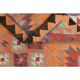 1970s Turkish Oushak Handmade Wool Cotton Orange Runner Rug 95x254