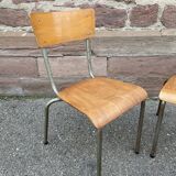 4 chaises d'école Vintage