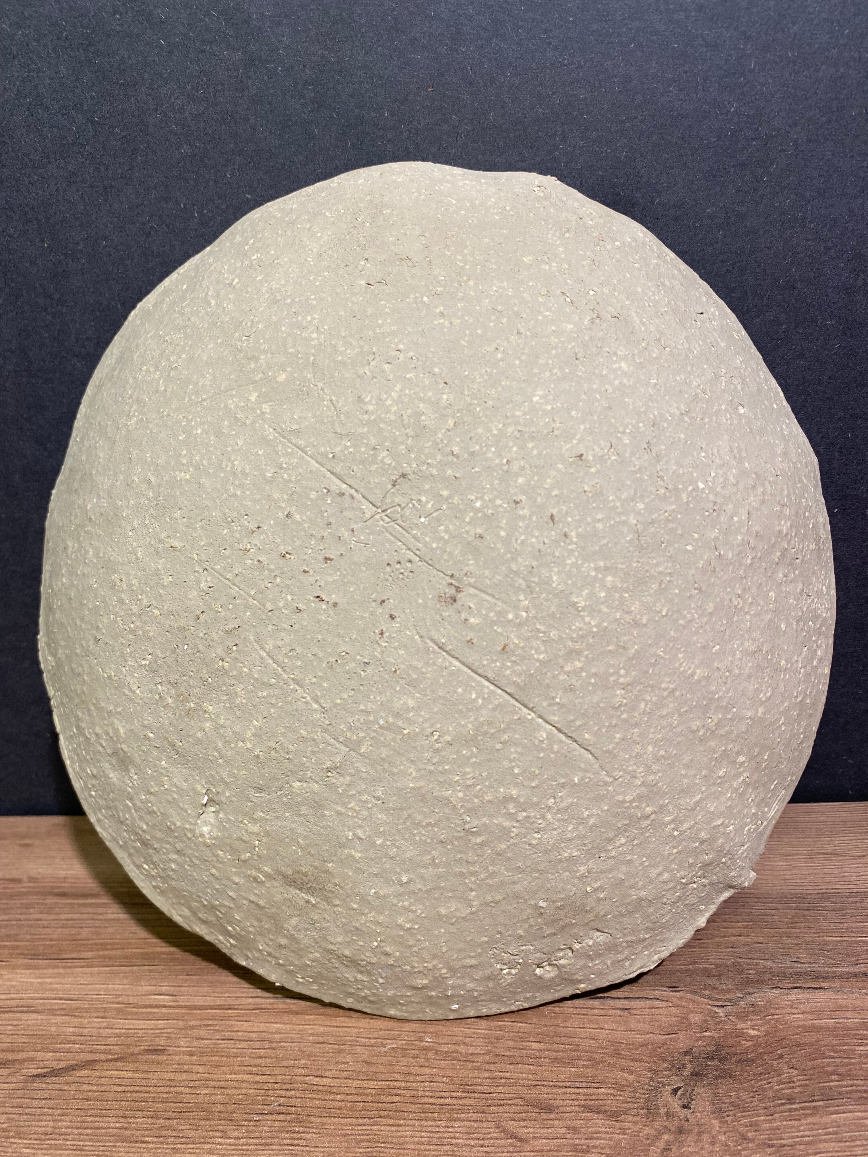 Hollow cut, hollow dish signed in ceramic Raku Japan