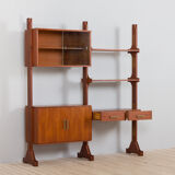 Italian free standing wall unit room divider with a desk in the style of Vittorio Dassi, 1960s
