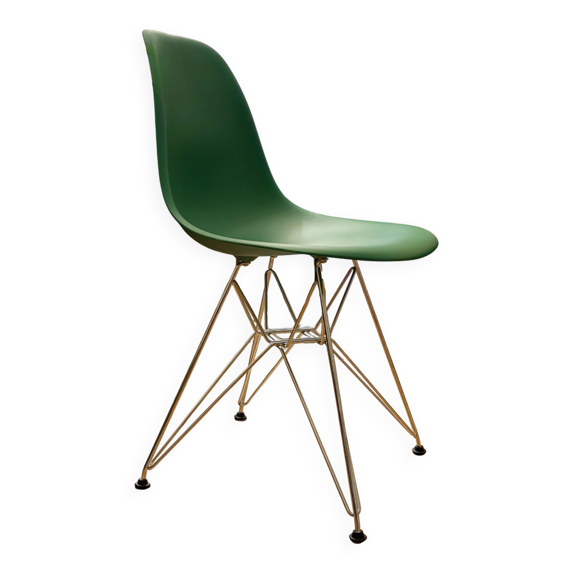 Vitra - Chaise Eames DSR, Verte - piétement chrome