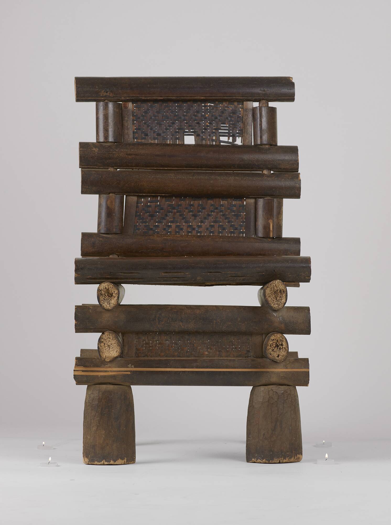 West African Bamileke bamboo handcrafted chair Circa 1950